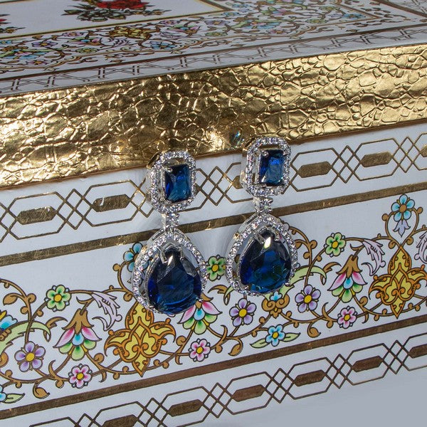 City Girl Brass American Diamond Rhodium Plated Petal Glow Tops