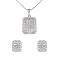 City Girl AD Brass Rhodium Plated Pendant Set