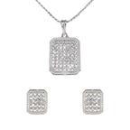 City Girl AD Brass Rhodium Plated Pendant Set