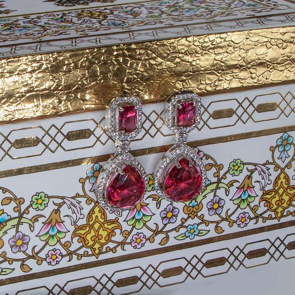 City Girl Brass American Diamond Rhodium Plated Petal Glow Tops