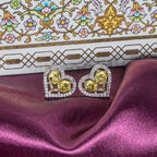 City Girl Brass Rhodium-Plated Eternal Love CZ Studs