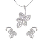 City Girl AD Brass Gold Plated Elegant Bloom Pendant Set