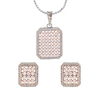 City Girl AD Brass Rhodium Plated Pendant Set