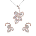 City Girl AD Brass Gold Plated Elegant Bloom Pendant Set
