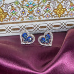 City Girl Brass Rhodium-Plated Eternal Love CZ Studs