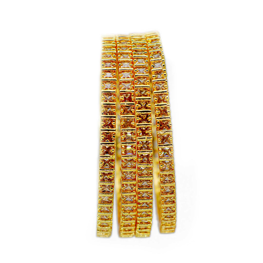 American Diamond Bangle – Luminara Collection (Pack of 4)
