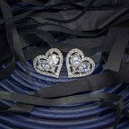 City Girl Brass Rhodium-Plated Eternal Love CZ Studs