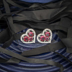 City Girl Brass Rhodium-Plated Eternal Love CZ Studs