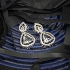 City Girl Brass Rhodium-Plated Radiant Triangle CZ Tops