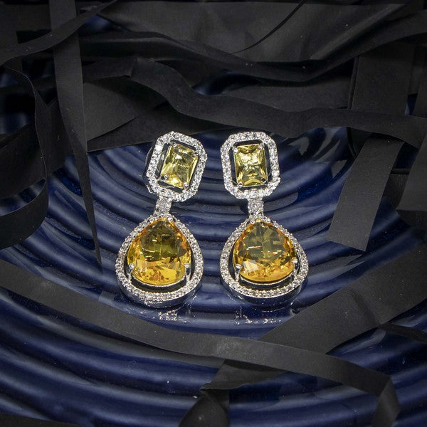 City Girl Brass American Diamond Rhodium Plated Petal Glow Tops