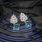 City Girl Brass Rhodium-Plated Radiant Crest CZ Earrings