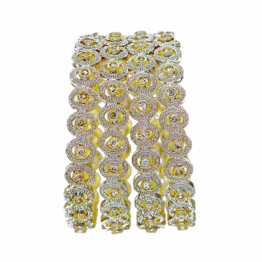 American Diamond Bangle – Aura Collection (Pack of 4)