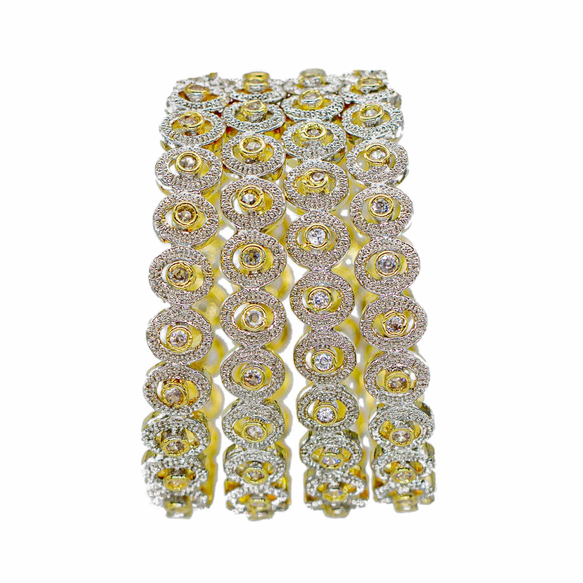 American Diamond Bangle – Aura Collection (Pack of 4)