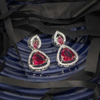 City Girl Brass Rhodium-Plated Radiant Triangle CZ Tops