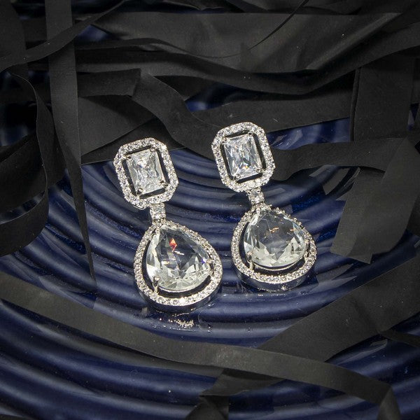 City Girl Brass American Diamond Rhodium Plated Petal Glow Tops