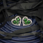 City Girl Brass Rhodium-Plated Eternal Love CZ Studs