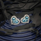 City Girl Brass Rhodium-Plated Eternal Love CZ Studs
