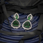 City Girl Brass Rhodium-Plated Radiant Triangle CZ Tops