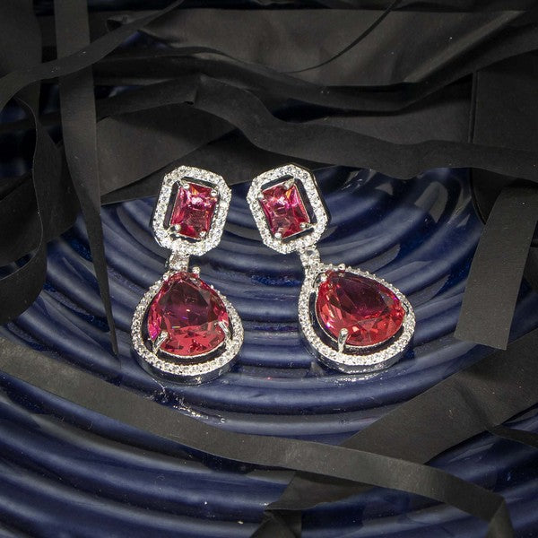 City Girl Brass American Diamond Rhodium Plated Petal Glow Tops