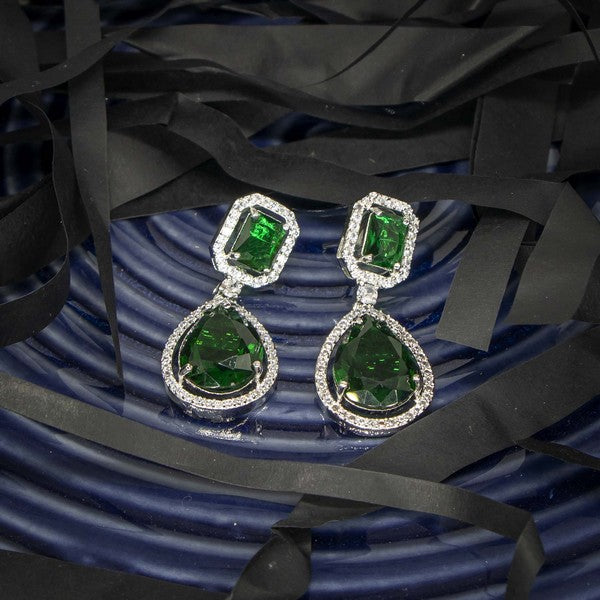 City Girl Brass American Diamond Rhodium Plated Petal Glow Tops