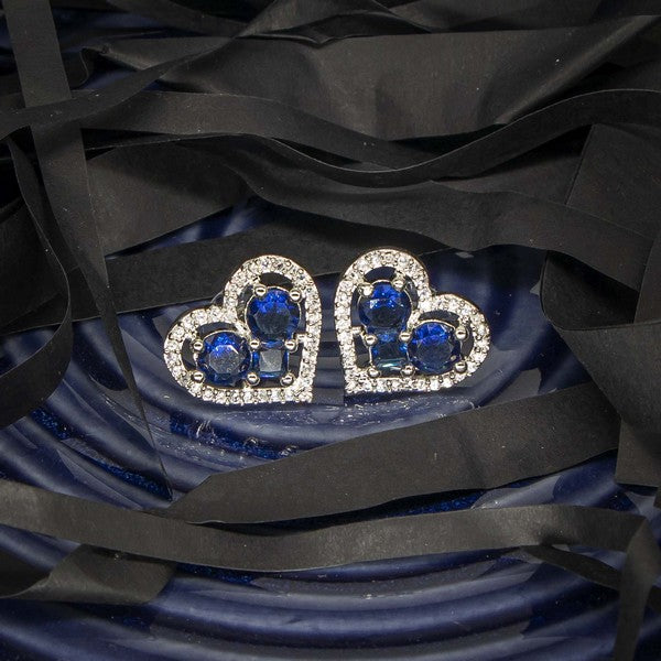 City Girl Brass Rhodium-Plated Eternal Love CZ Studs