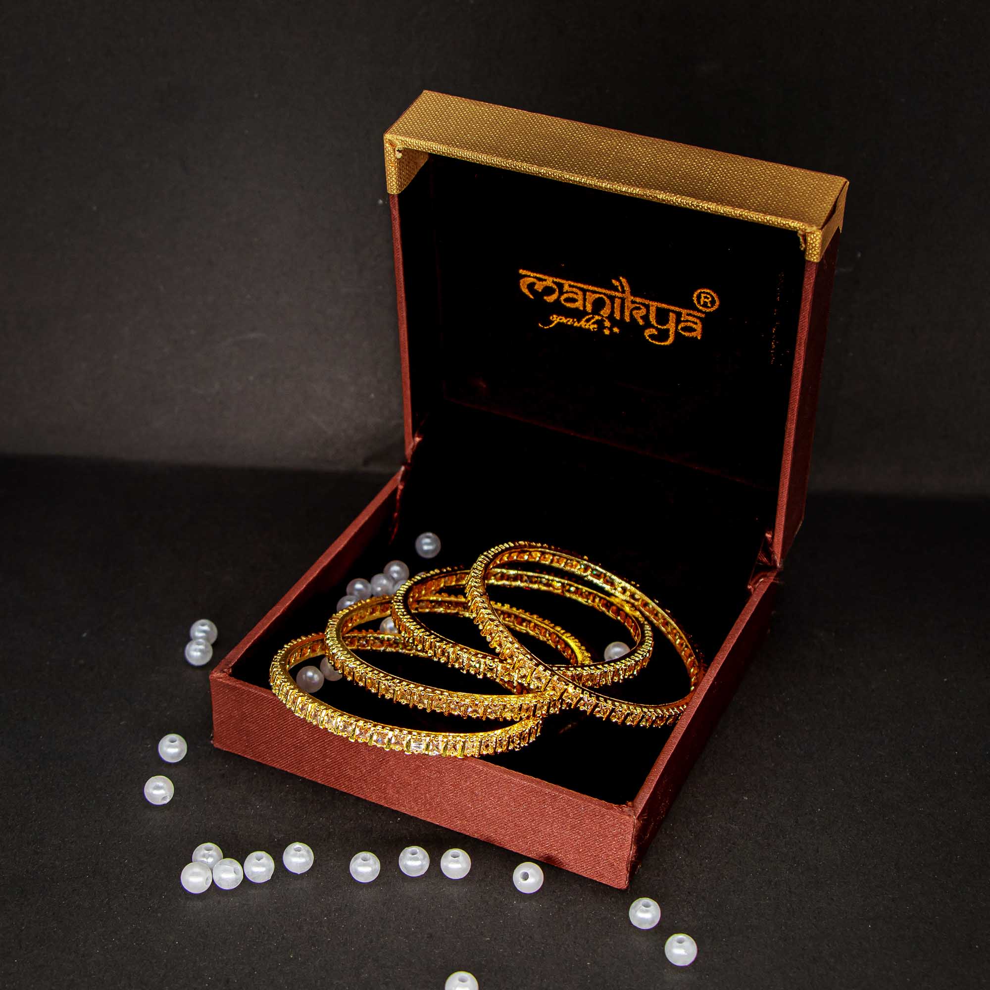 American Diamond Bangle – Luminara Collection (Pack of 4)