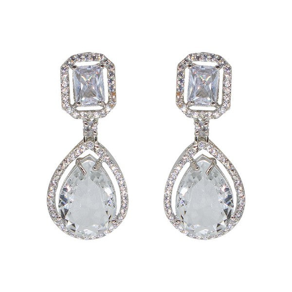 City Girl Brass American Diamond Rhodium Plated Petal Glow Tops