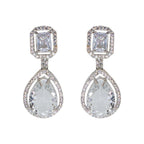 City Girl Brass American Diamond Rhodium Plated Petal Glow Tops