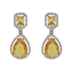City Girl Brass American Diamond Rhodium Plated Petal Glow Tops