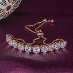 City Girl AD Brass Rhodium-Plated Bracelet – Beaded Edge Adjustable Chain