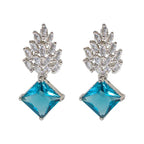 City Girl Brass Rhodium-Plated Radiant Crest CZ Earrings