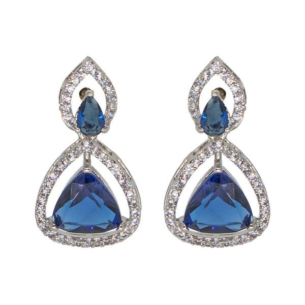 City Girl Brass Rhodium-Plated Radiant Triangle CZ Tops