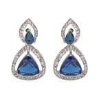 City Girl Brass Rhodium-Plated Radiant Triangle CZ Tops