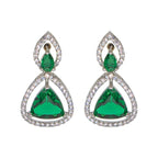 City Girl Brass Rhodium-Plated Radiant Triangle CZ Tops