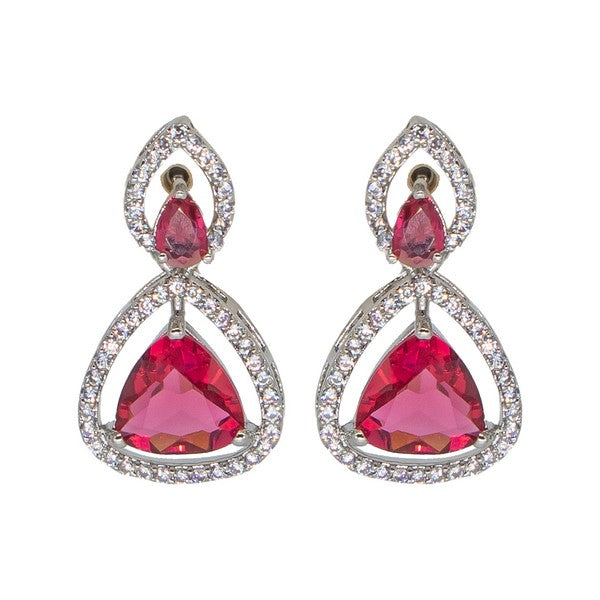 City Girl Brass Rhodium-Plated Radiant Triangle CZ Tops
