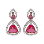 City Girl Brass Rhodium-Plated Radiant Triangle CZ Tops