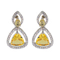 City Girl Brass Rhodium-Plated Radiant Triangle CZ Tops