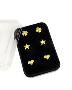 CITY GIRL Anti-Tarnish 24CT Gold Plated Designer Stud Earrings Pack of 3 | Molten Gold Style Fashion Daily Wear  Jewellery for Women