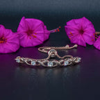 City Girl AD Brass Black Rose-Plated Bracelet – Intricate Carved Adjustable Chain