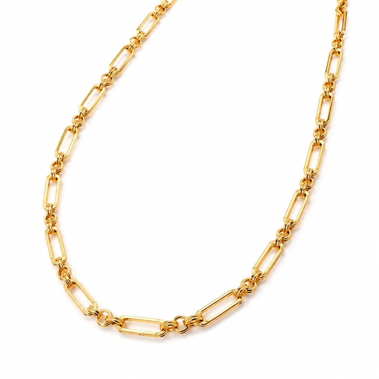 City Girl Jewellery 18K Gold Plated 20 Inch / 24 Inch Link Chain for Men & Women | 5mm Micro Gold Plated Stainless Steel Chain | Anti Tarnish, Waterproof, Skin Friendly, Lightweight Daily Wear Necklace