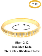 City Girl 24ct Gold And Rhodium Plated Anti Tarnish Iron Kada Bangle Bracelet for Men and Boys. (1 Pc) (KADA 121)