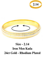 City Girl 24ct Gold And Rhodium Plated Anti Tarnish Iron Kada Bangle Bracelet for Men and Boys. (1 Pc) (KADA 112)