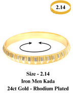 City Girl 24ct Gold And Rhodium Plated Anti Tarnish Iron Kada Bangle Bracelet for Men and Boys. (1 Pc) (KADA 121)