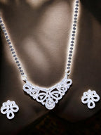 City Girl AD Rhodium Mangalsutra Set with Earrings & Chain – Classic Grace Collection