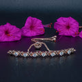 City Girl AD Brass Rhodium-Plated Bracelet – Classic Stone-Studded Adjustable Chain