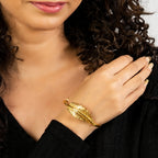 City Girl Brass Gold-plated Wide Cuff Bracelet