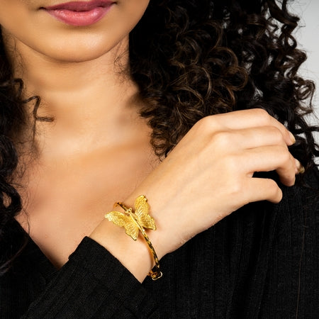City Girl Brass Gold-plated Minimal Sleek Bracelet