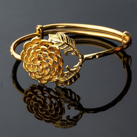 City Girl Brass Gold-plated Geometric Statement Bracelet