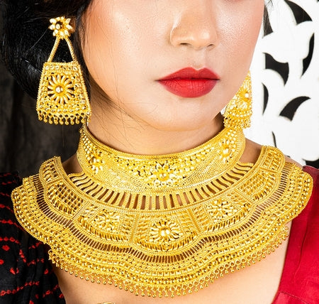 City Girl Brass Gold-plated Gold Jewellery Set (Pack of 1) – Modern Ethnic Elegance