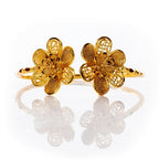City Girl Brass Gold-plated Floral Cutwork Bracelet
